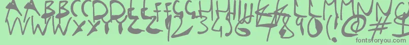 SingleStrokeInks Font – Gray Fonts on Green Background