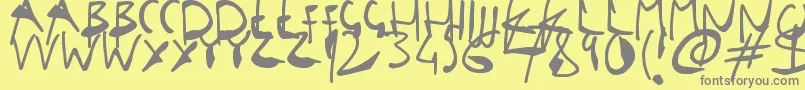 SingleStrokeInks Font – Gray Fonts on Yellow Background