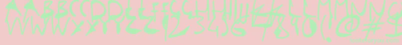 SingleStrokeInks Font – Green Fonts on Pink Background