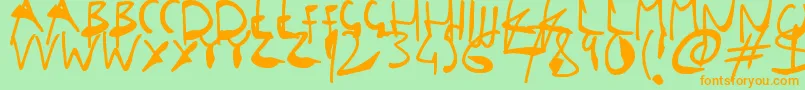 SingleStrokeInks Font – Orange Fonts on Green Background