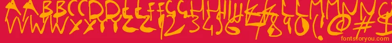 SingleStrokeInks Font – Orange Fonts on Red Background