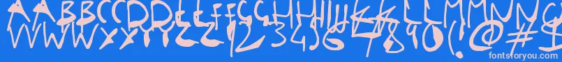 SingleStrokeInks Font – Pink Fonts on Blue Background
