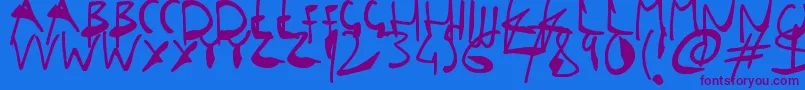 SingleStrokeInks Font – Purple Fonts on Blue Background