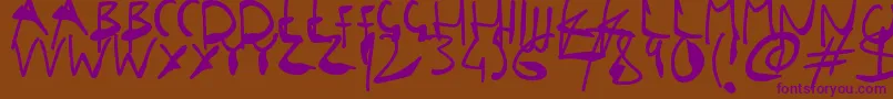 SingleStrokeInks Font – Purple Fonts on Brown Background