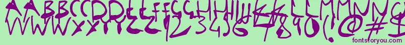 SingleStrokeInks Font – Purple Fonts on Green Background