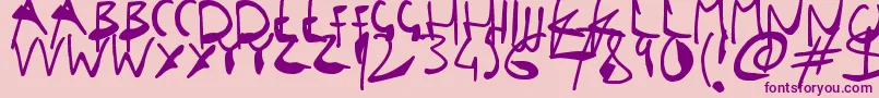 SingleStrokeInks Font – Purple Fonts on Pink Background