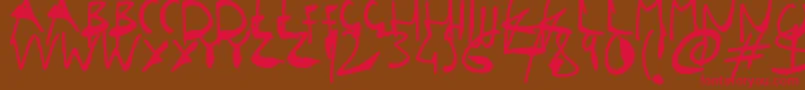 SingleStrokeInks Font – Red Fonts on Brown Background