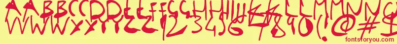SingleStrokeInks Font – Red Fonts on Yellow Background