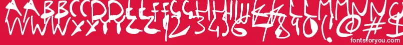 SingleStrokeInks Font – White Fonts on Red Background