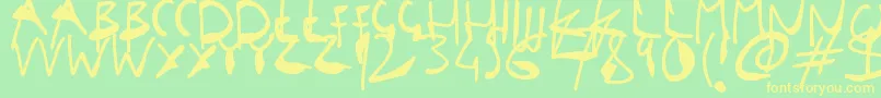 SingleStrokeInks Font – Yellow Fonts on Green Background