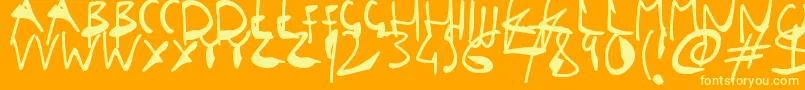 SingleStrokeInks Font – Yellow Fonts on Orange Background