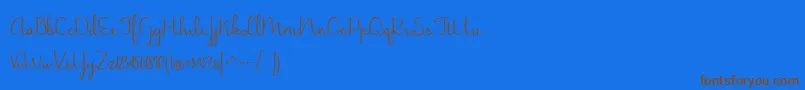 JasmineReminiscentse Font – Brown Fonts on Blue Background