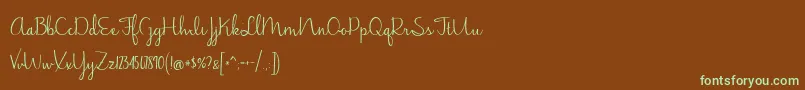 JasmineReminiscentse Font – Green Fonts on Brown Background