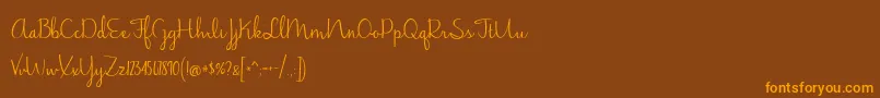 JasmineReminiscentse Font – Orange Fonts on Brown Background