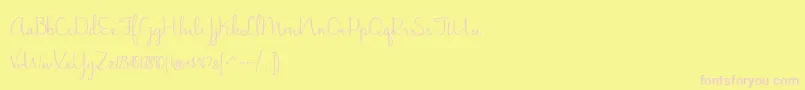 JasmineReminiscentse-Schriftart – Rosa Schriften auf gelbem Hintergrund