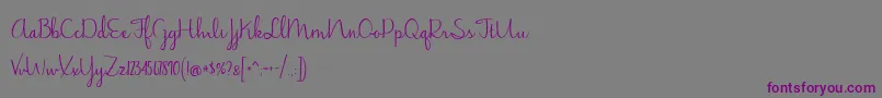 Шрифт JasmineReminiscentse – фиолетовые шрифты на сером фоне