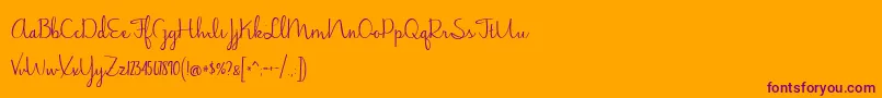 Шрифт JasmineReminiscentse – фиолетовые шрифты на оранжевом фоне