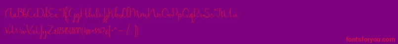 Czcionka JasmineReminiscentse – czerwone czcionki na fioletowym tle