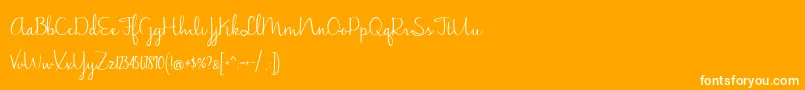 JasmineReminiscentse-Schriftart – Weiße Schriften auf orangefarbenem Hintergrund