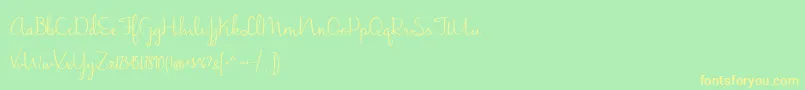 Więcej informacji o czcionce JasmineReminiscentse Czcionka JasmineReminiscentse – żółte czcionki na zielonym tle