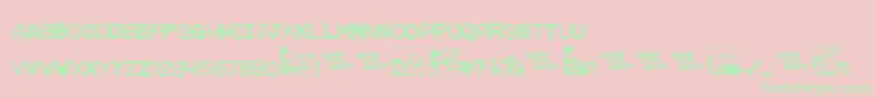 CharlesAtlas Font – Green Fonts on Pink Background