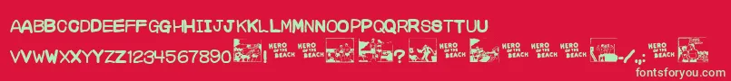 CharlesAtlas Font – Green Fonts on Red Background