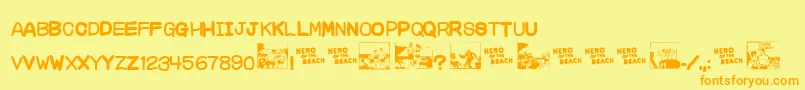 CharlesAtlas Font – Orange Fonts on Yellow Background