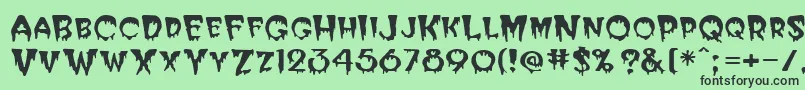 フォントPhilipRegular – 緑の背景に黒い文字