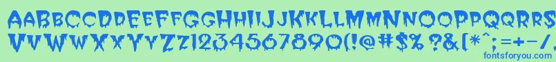 フォントPhilipRegular – 青い文字は緑の背景です。