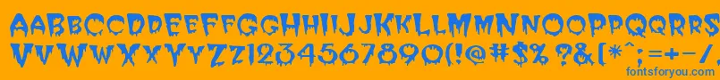 フォントPhilipRegular – オレンジの背景に青い文字