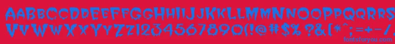 フォントPhilipRegular – 赤い背景に青い文字