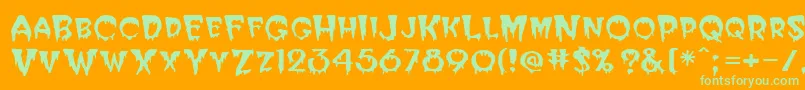 PhilipRegular Font – Green Fonts on Orange Background