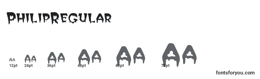 PhilipRegular Font Sizes