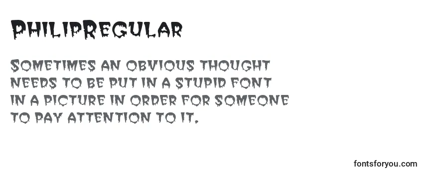 Review of the PhilipRegular Font