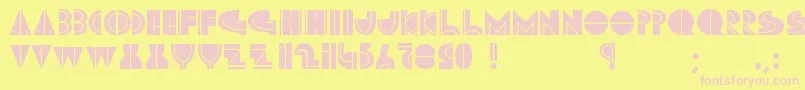 MarutoSkiing Font – Pink Fonts on Yellow Background
