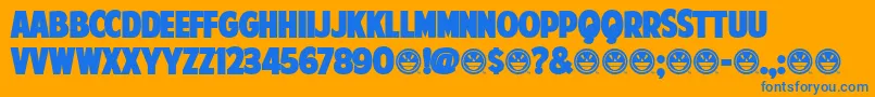 Fonte AmericanPurposeStripe1Normal – fontes azuis em um fundo laranja