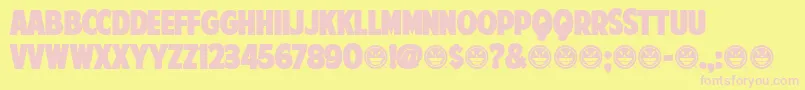 フォントAmericanPurposeStripe1Normal – ピンクのフォント、黄色の背景