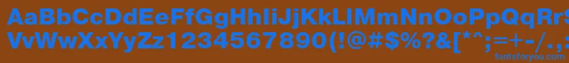 Czcionka PragmaticaExtrabold – niebieskie czcionki na brązowym tle