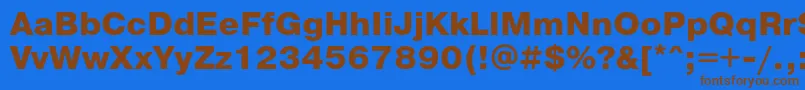 Czcionka PragmaticaExtrabold – brązowe czcionki na niebieskim tle