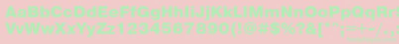 Fonte PragmaticaExtrabold – fontes verdes em um fundo rosa