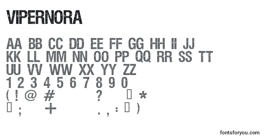 A fonte ViperNora – alfabeto, números, caracteres especiais