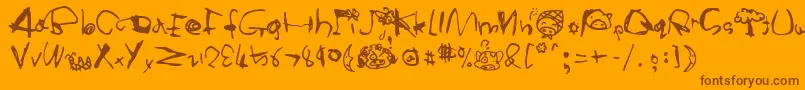 AMcmug1 Font – Brown Fonts on Orange Background