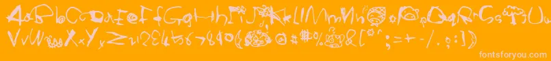 AMcmug1 Font – Pink Fonts on Orange Background