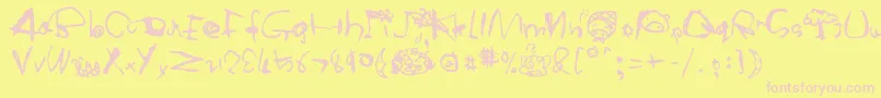 AMcmug1 Font – Pink Fonts on Yellow Background