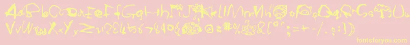 AMcmug1 Font – Yellow Fonts on Pink Background