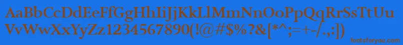 IsoldeBold Font – Brown Fonts on Blue Background