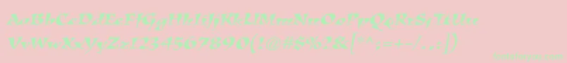 KigalistdItalic Font – Green Fonts on Pink Background