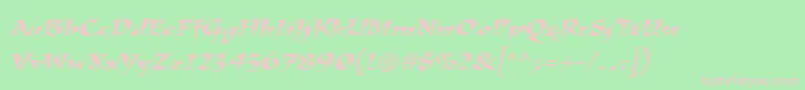 KigalistdItalic Font – Pink Fonts on Green Background