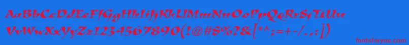 KigalistdItalic Font – Red Fonts on Blue Background