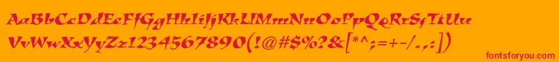 KigalistdItalic Font – Red Fonts on Orange Background